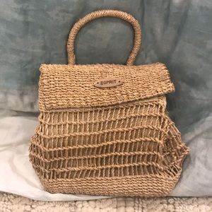 SOLD Vintage 90s Esprit! Basket Woven Straw Bag